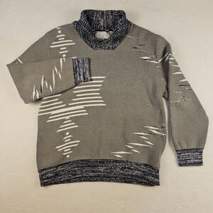 Sun + Stone Pullover Knit Sweater Mens Sz‎ XXL Gray Long Sleeve Cotton Skiing